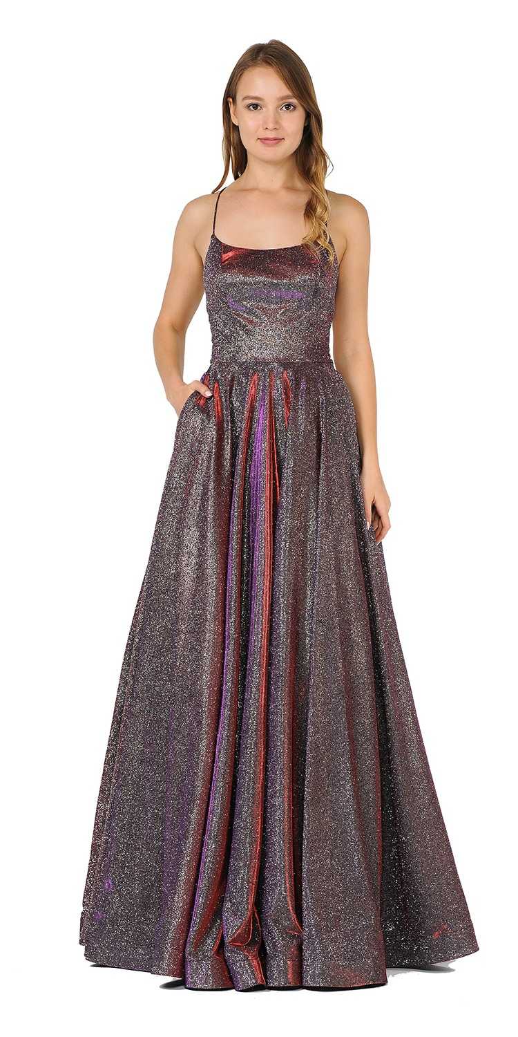 Royal Purple Glitter Prom Dresses
